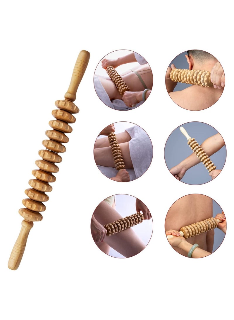 3 Pcs Wood Therapy Massage Tools for Body Shaping Lymphatic Drainage Massager Maderoterapia Kit Wooden Massage Roller Anti-Cellulite Massager Body Sculpting Tools Set