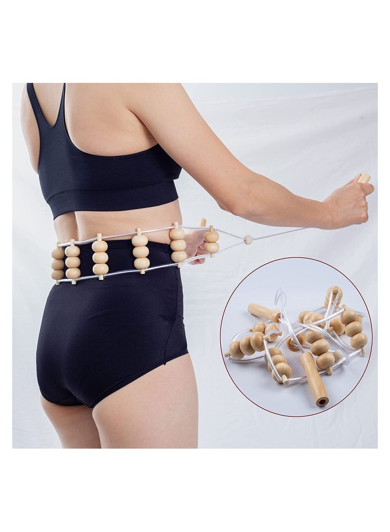 3 Pcs Wood Therapy Massage Tools for Body Shaping Lymphatic Drainage Massager Maderoterapia Kit Wooden Massage Roller Anti-Cellulite Massager Body Sculpting Tools Set