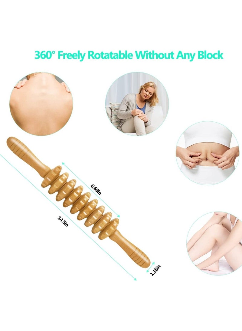 3 Pcs Wood Therapy Massage Tools for Body Shaping Lymphatic Drainage Massager Maderoterapia Kit Wooden Massage Roller Anti-Cellulite Massager Body Sculpting Tools Set