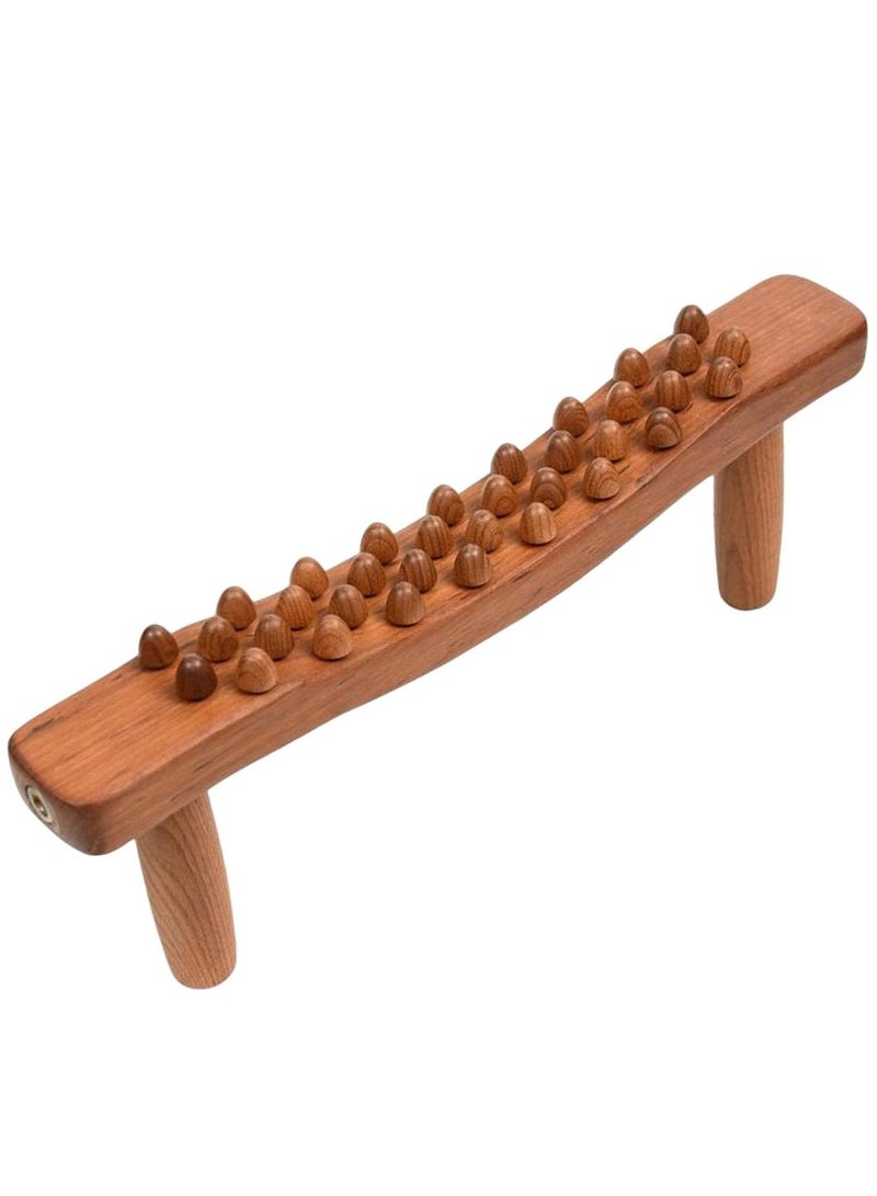 Wooden Muscle Roller Stick for Manual Massage, Handheld Massager Tool for Neck and Muscles, Rolling Rod for Fitness and Yoga, Beech Materia