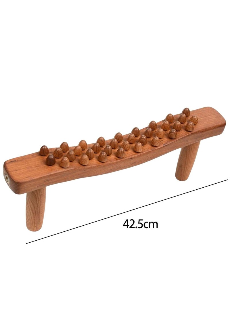 Wooden Muscle Roller Stick for Manual Massage, Handheld Massager Tool for Neck and Muscles, Rolling Rod for Fitness and Yoga, Beech Materia