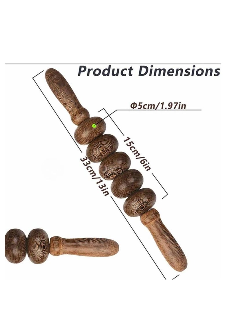 Wooden Muscle Roller Massage Stick Effective Tool for Relieving Muscle Soreness Cramps Tightness and Plantar Fasciitis.