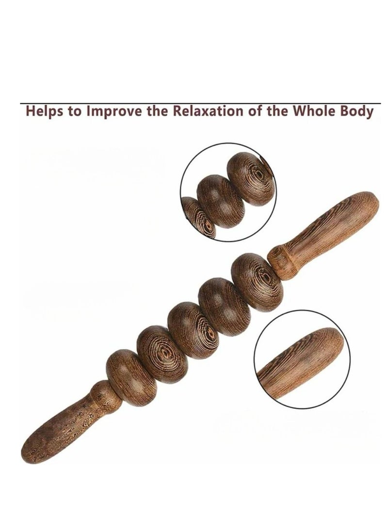 Wooden Muscle Roller Massage Stick Effective Tool for Relieving Muscle Soreness Cramps Tightness and Plantar Fasciitis.