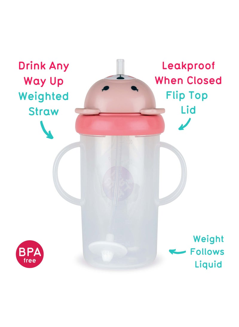 Large Tippy Up Cup With Weighted Straw (Series 3) - Pink