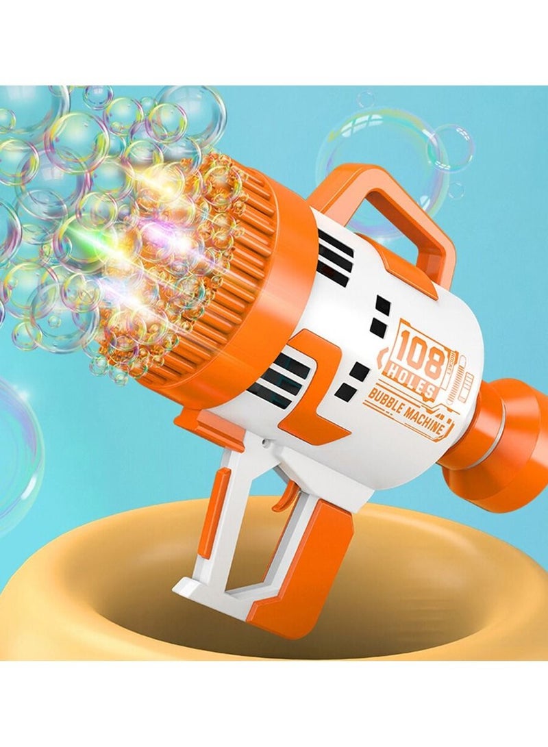 Bubble Maker Machine:108Hole Light Bubble Party Children Hand-held Bubble Machine Electric Outdoor Toys Favors Durable Electric Automatic Bubble Maker Machine-Bubble Blower Gift for Kids Adults Party