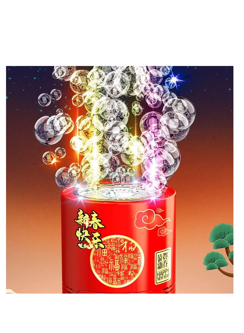 Automatic Bubble Machine for Kids a Portable Firework Bubble Machine with 90ml Bubble Liquid featuring Light & Music Bubble Blower Ideal for Outdoor Party Gift for Boys and Girls.