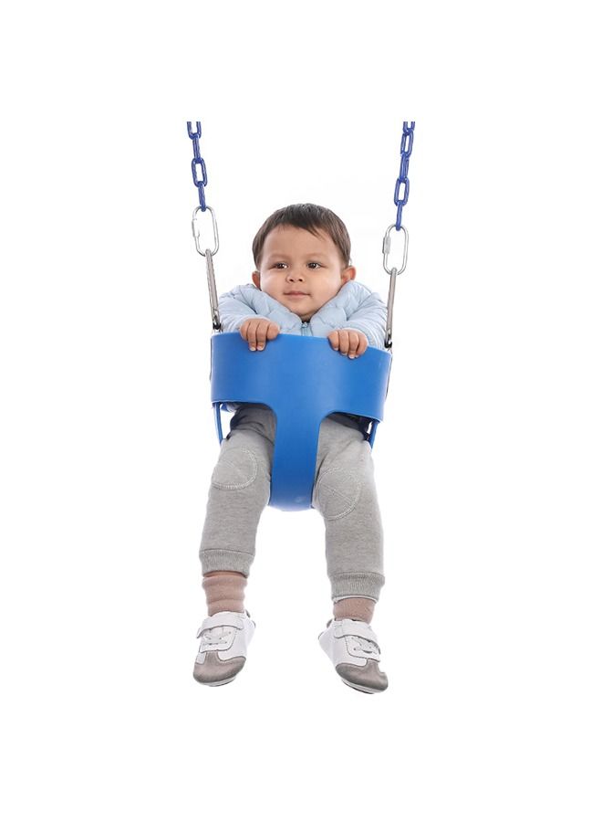 Toddler High Back Full Bucket Swing Seat With 1.5M Coated Chain And Quick Link Hooks