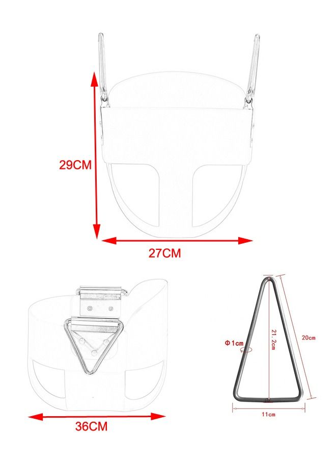 Toddler High Back Full Bucket Swing Seat With 1.5M Coated Chain And Quick Link Hooks