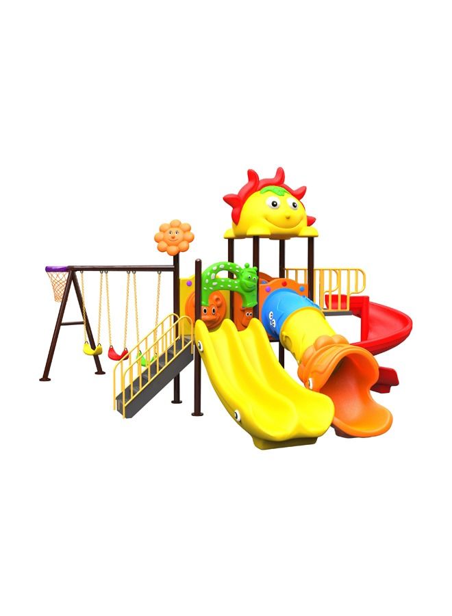 Multi-Project Cartoon Children Swing Playset Playground Kids Plastic Slide Basketball Game Outdoor Adventure Equipment