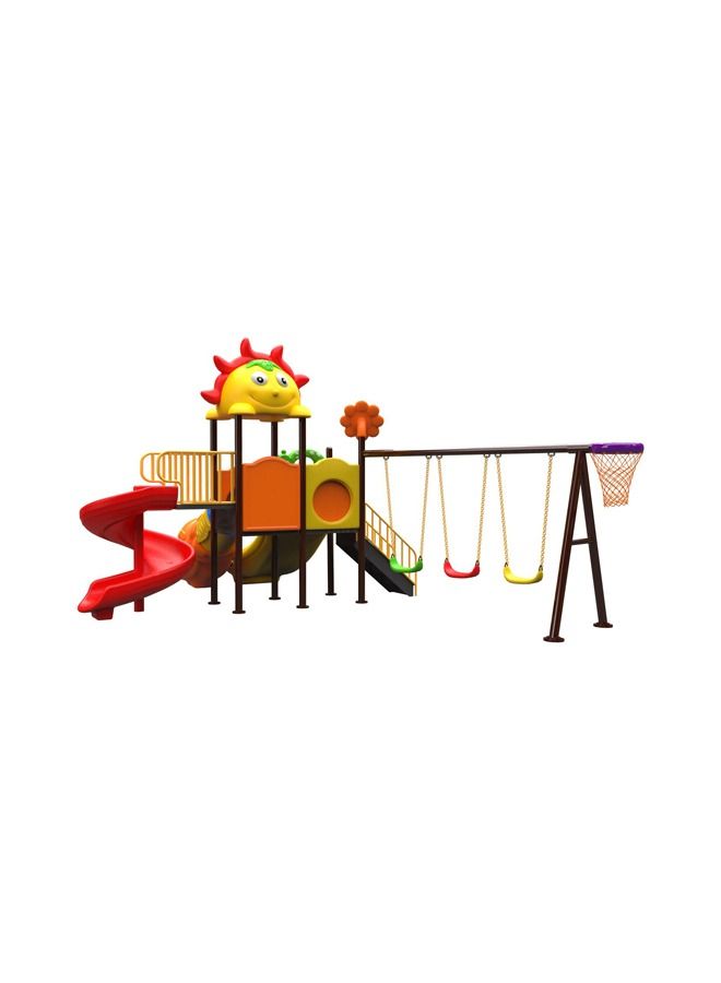 Multi-Project Cartoon Children Swing Playset Playground Kids Plastic Slide Basketball Game Outdoor Adventure Equipment