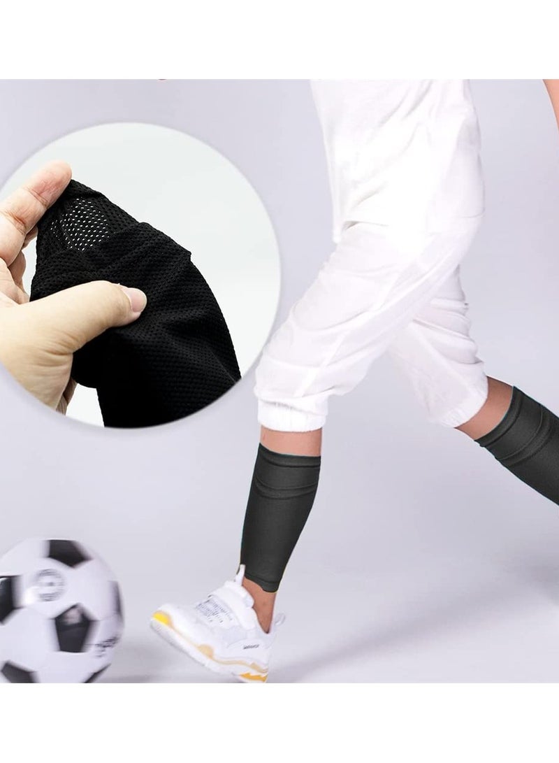 Football Shin Guards, Shin Guards Pads + High Elastic Sleeves, Youth Boys Girls Shin Pad Sleeves for Football Games