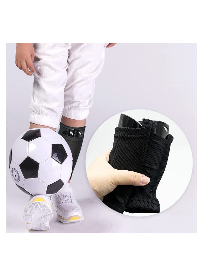 Football Shin Guards, Shin Guards Pads + High Elastic Sleeves, Youth Boys Girls Shin Pad Sleeves for Football Games