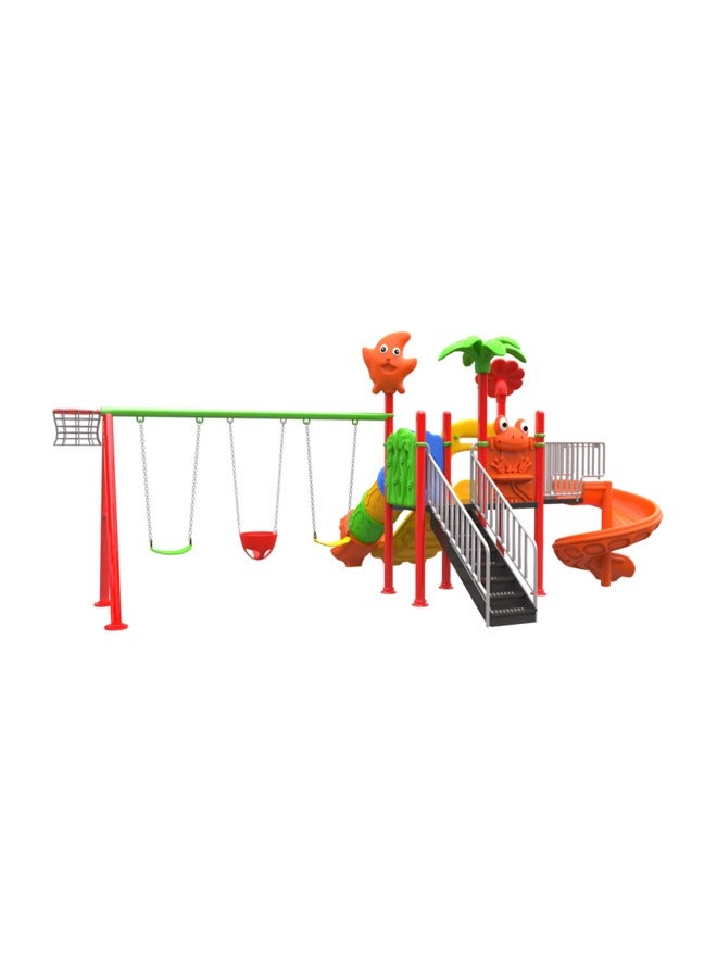 Outdoor Kids Swing Slide Set Fun Playground Equipment Home Preschool Children Playset Kindergarten