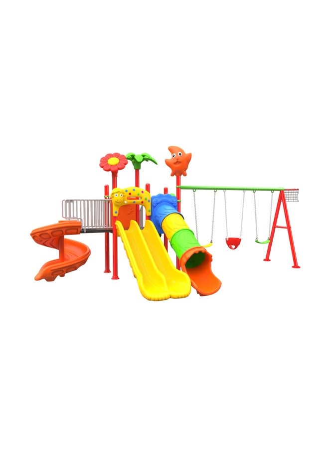 Outdoor Kids Swing Slide Set Fun Playground Equipment Home Preschool Children Playset Kindergarten