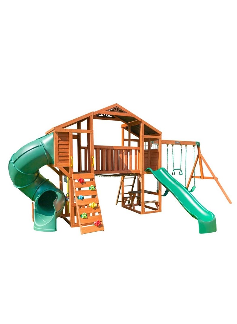Kidkraft Boulder Bluff 2-in-1 Wooden Swing Set