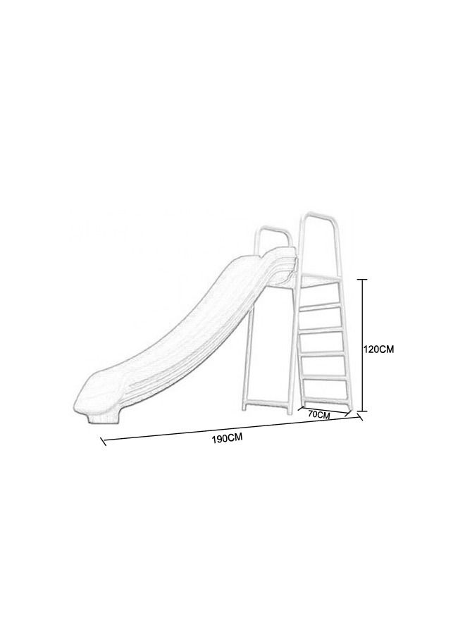 Children Outdoor Play Long Plastic Single Slide With Platform And Stair For Teenagers