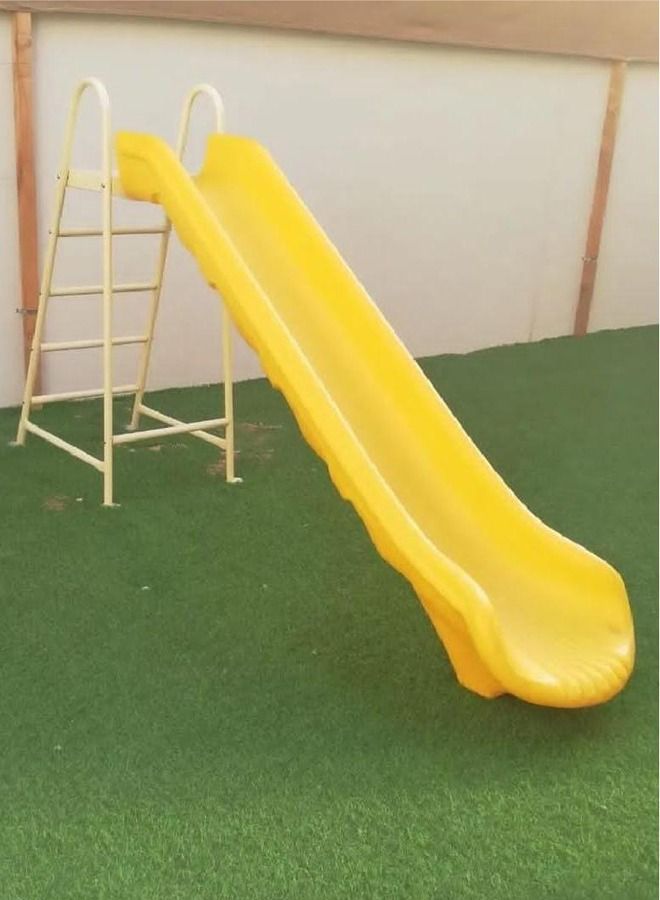 Children Outdoor Play Long Plastic Single Slide With Platform And Stair For Teenagers