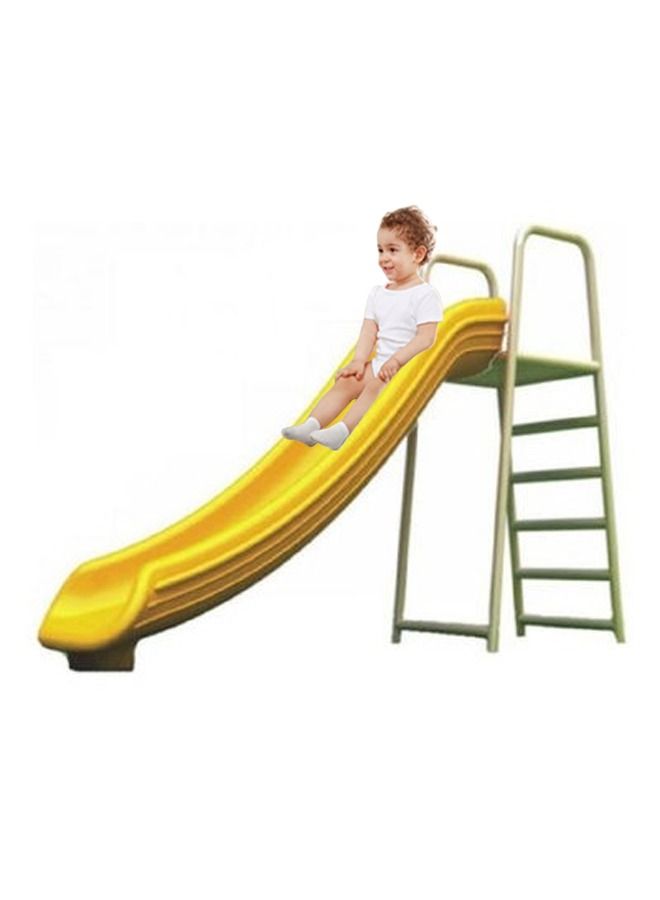 Children Outdoor Play Long Plastic Single Slide With Platform And Stair For Teenagers