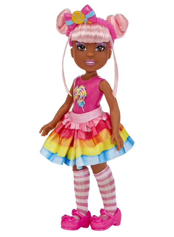 Dream Bella Little Candy Princess Jaylen Lollipop Scented 5.5 Doll With Scratch 'N Sniff Tag Long Pink Hair Headband Rainbow Skirt 4 Fashion Accessories Gift For 38 Years