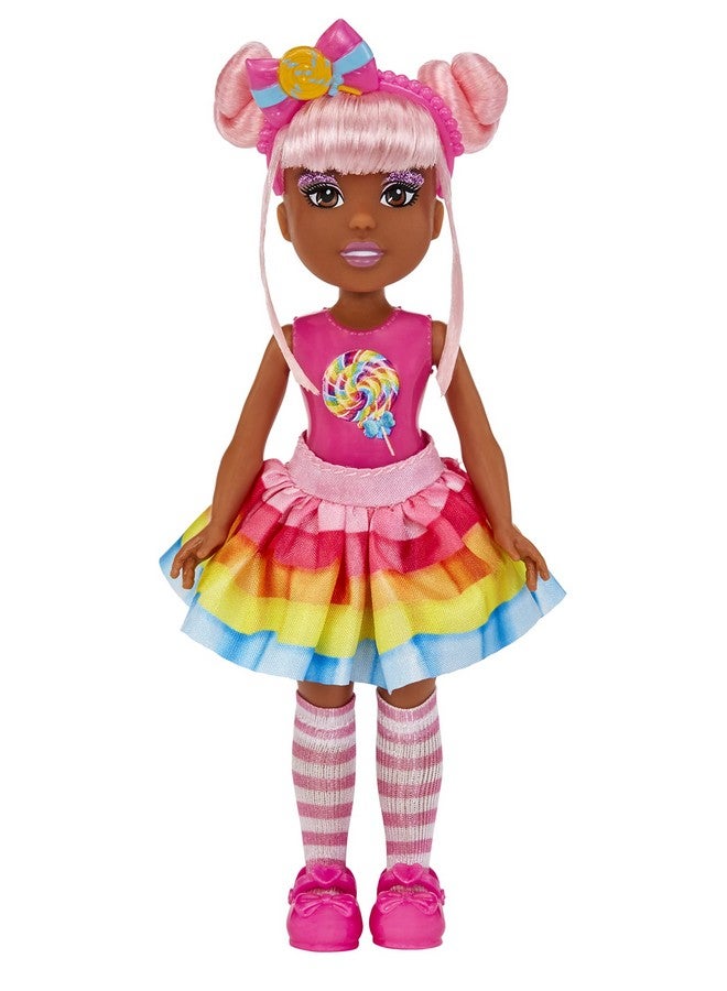 Dream Bella Little Candy Princess Jaylen Lollipop Scented 5.5 Doll With Scratch 'N Sniff Tag Long Pink Hair Headband Rainbow Skirt 4 Fashion Accessories Gift For 38 Years