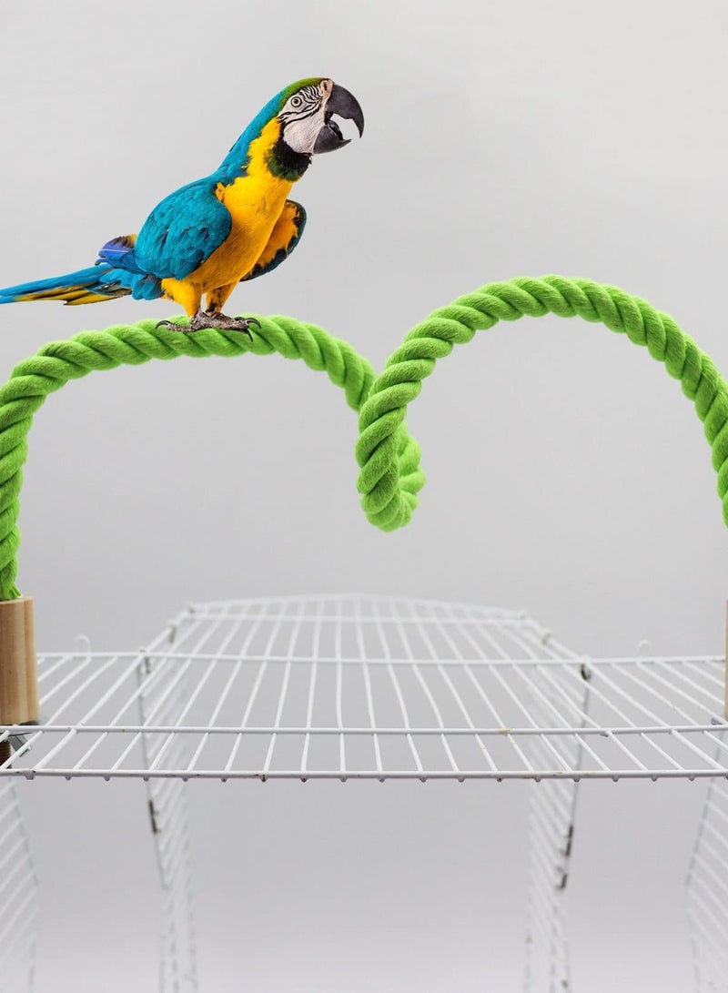 2 Pack Bird Rope Perch Swing, Bird Cage Stand Pole Accessories, Paw Grinding Standing Climbing Perch for Parrot, Parakeet, Lovebirds , 31.49 inches,80 cm