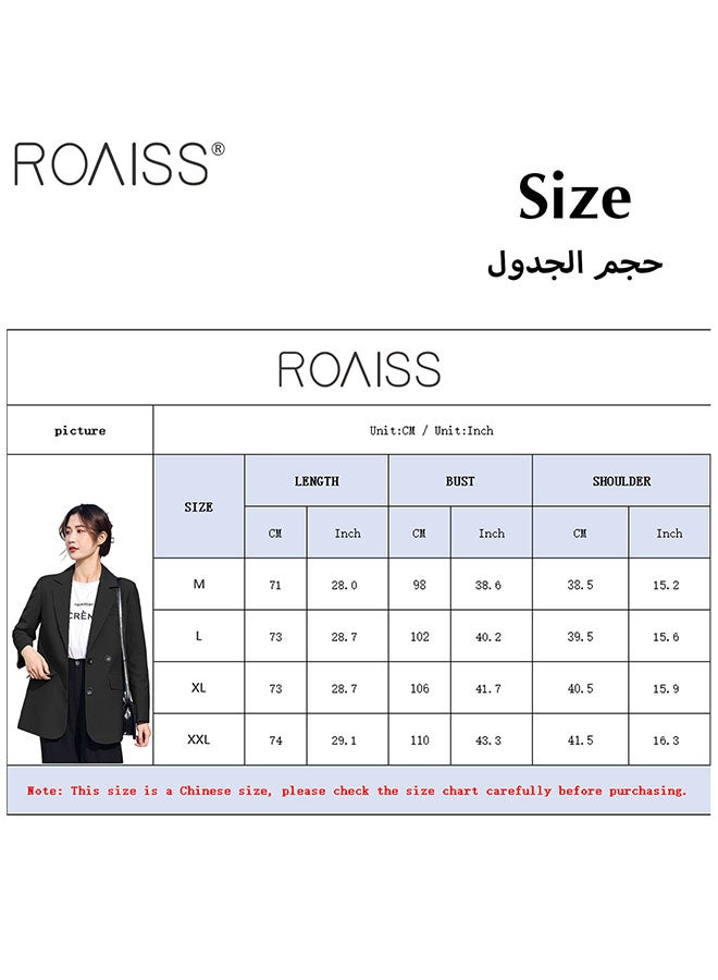 Women's Fashion Casual Loose Blazer Classic Versatile Jacket Side Flap Pockets with Button Closure Top