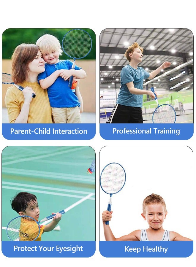 Badminton Rackets for Kids, Badminton Racquet Set for Toddler Indoor/Outdoor Sport Game Including 4 Badminton and Badminton Racket for Children 1 Pair