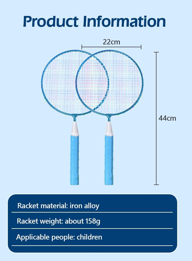 Badminton Rackets for Kids, Badminton Racquet Set for Toddler Indoor/Outdoor Sport Game Including 4 Badminton and Badminton Racket for Children 1 Pair