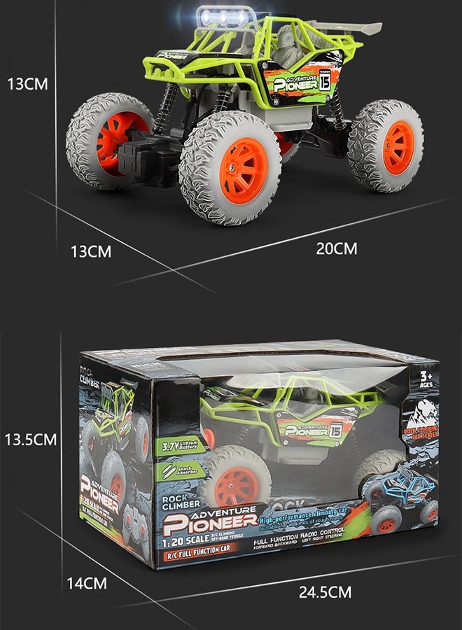 1:20 RC Car Toys, Off Road Remote Control Cars, All Terrains Electric Toy Offroad Climbing RC Racing Car High Speed with Led Lights and Rechargeable Battery