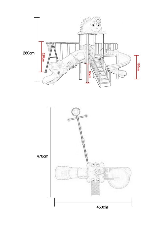 Toddler Play Toys Entertainment Equipment Outdoor Playground With Plastic Slide For Kids Outdoor Combination Swing Set