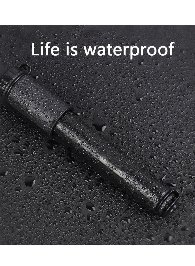 Mini Bicycle Pump, Portable Tire Valve Pump High Pressure Small Waterproof Air Hose Aluminum Alloy Inflator with Hose for Inflatable Balls Toys Mountain Bike Inflatable (black)