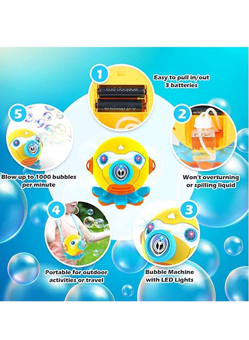 KASTWAVE Bubble Machine, Blower for Toddlers Octopus Auto Maker with Light Kids Automatic Outdoor Indoor Toy