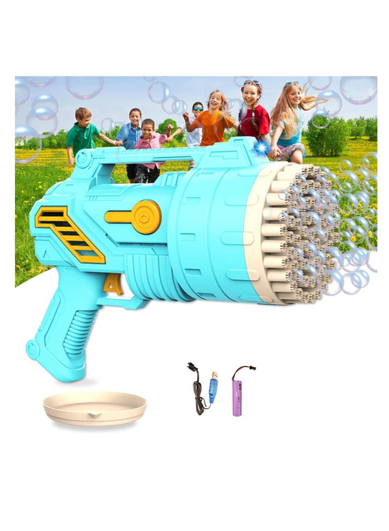 Bubble Machine 69 Hole Bubble Machine with Lights ，Electric Automatic Bubble Maker, Bubble Blower for Adults Kids Birthday Party Wedding Outdoors Summer Toy Backyard Camping Gift