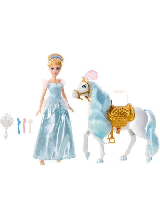 Disney Princess Toys Cinderella Doll With Horse And Styling Accessories Inspired By The Disney Movie (Amazon Exclusive)