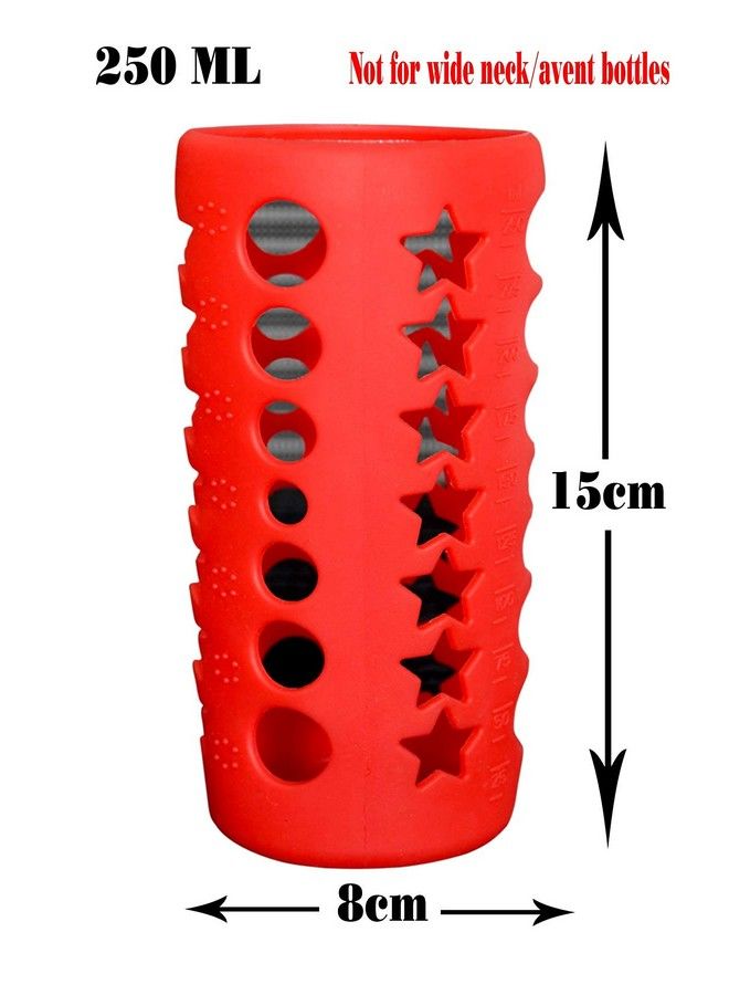 Baby Feeding Bottle Silicone Warmer Cover Sleeve Holder Insulated Protection For Newborns Infants Babies (Red 120 Ml & 240 Ml)