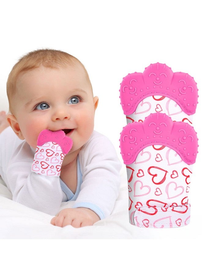 2Pack Silicone Teething Mitt Soothing Infant Teething Mitten Pain Relief Prevent Scratches Glove Safe Silicone Teething Toys For 012 Months