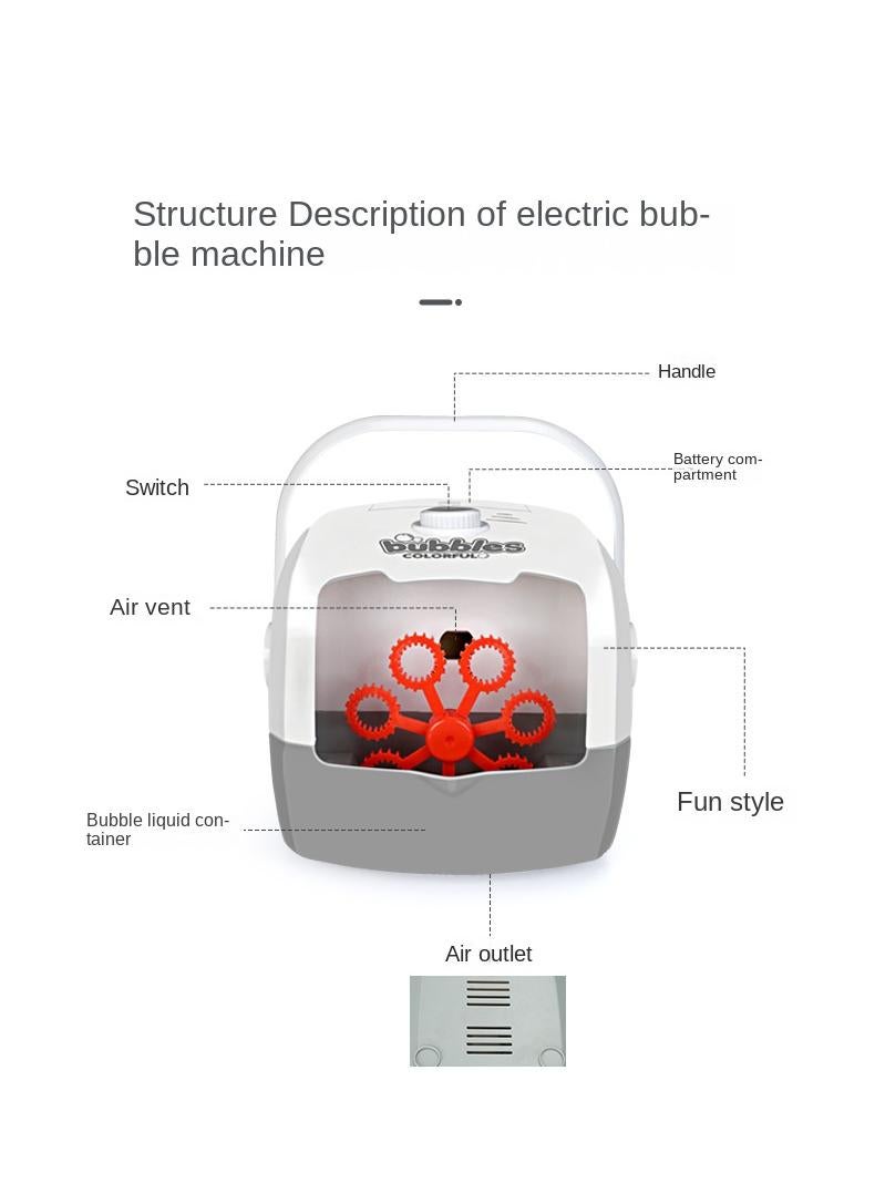 Kids Suitcase Shape Electric Bubble Blower White/Grey