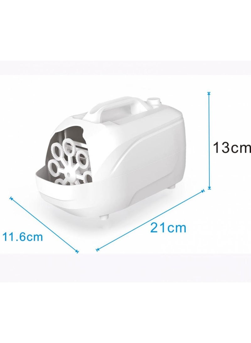 Kids Suitcase Shape Electric Bubble Blower White