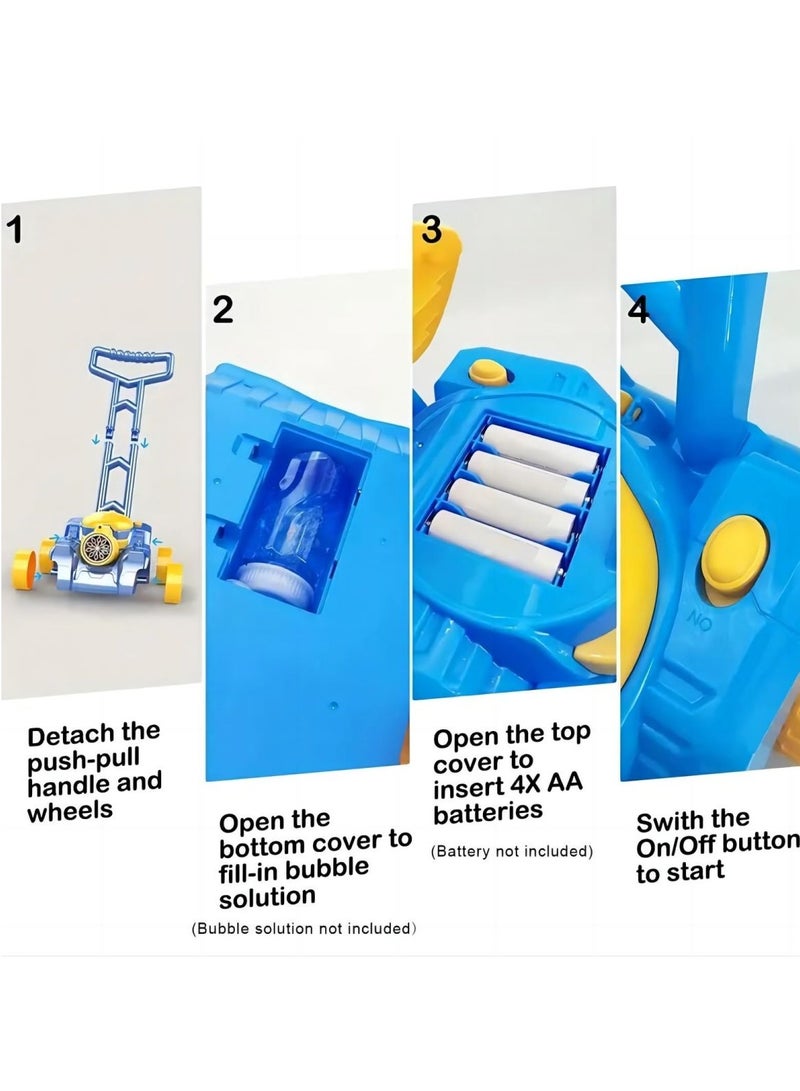 COOLBABY Automatic Bubble Machine Tank Bubble Gun for Kids Electronic Bubble Machine With Light Outdoor Game Push Walker Toys