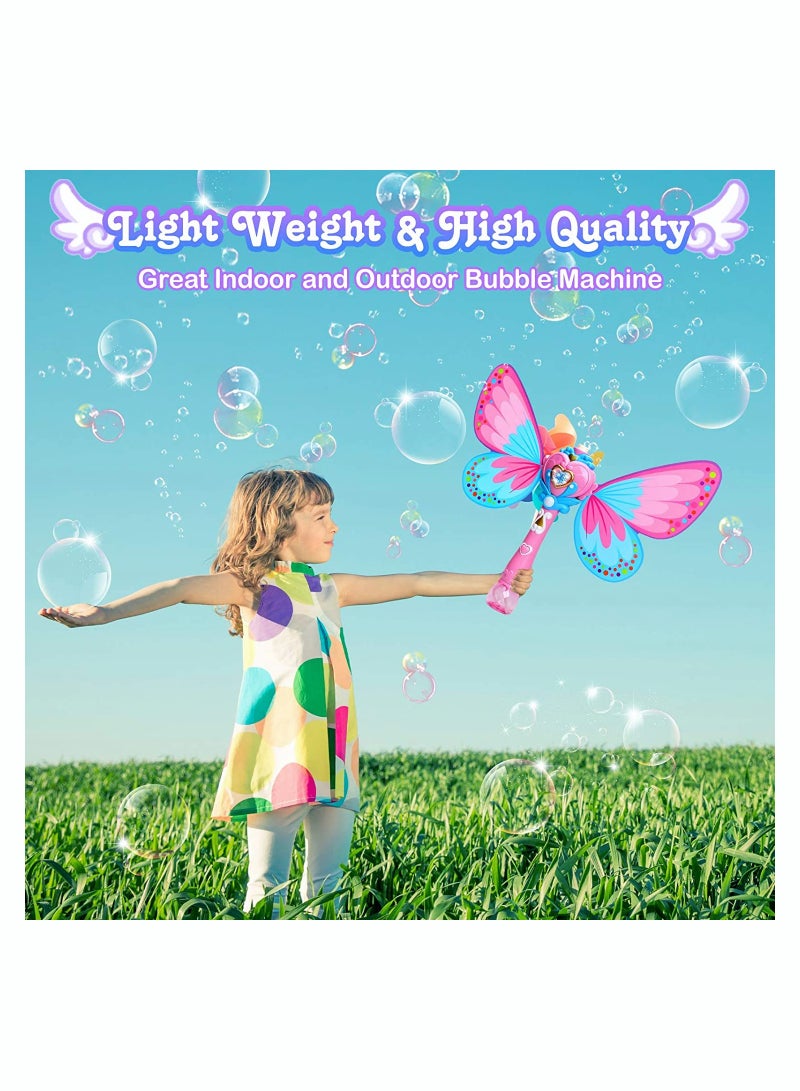 Bubble Machine for Kids Musical and Light-Up Bubble Princess Wand Fully Automatic  Fairy Magic Bubble Wand Magic Automatic Creative Blower Bubble Maker Big Bubble Wand for Kids Outdoor Toy