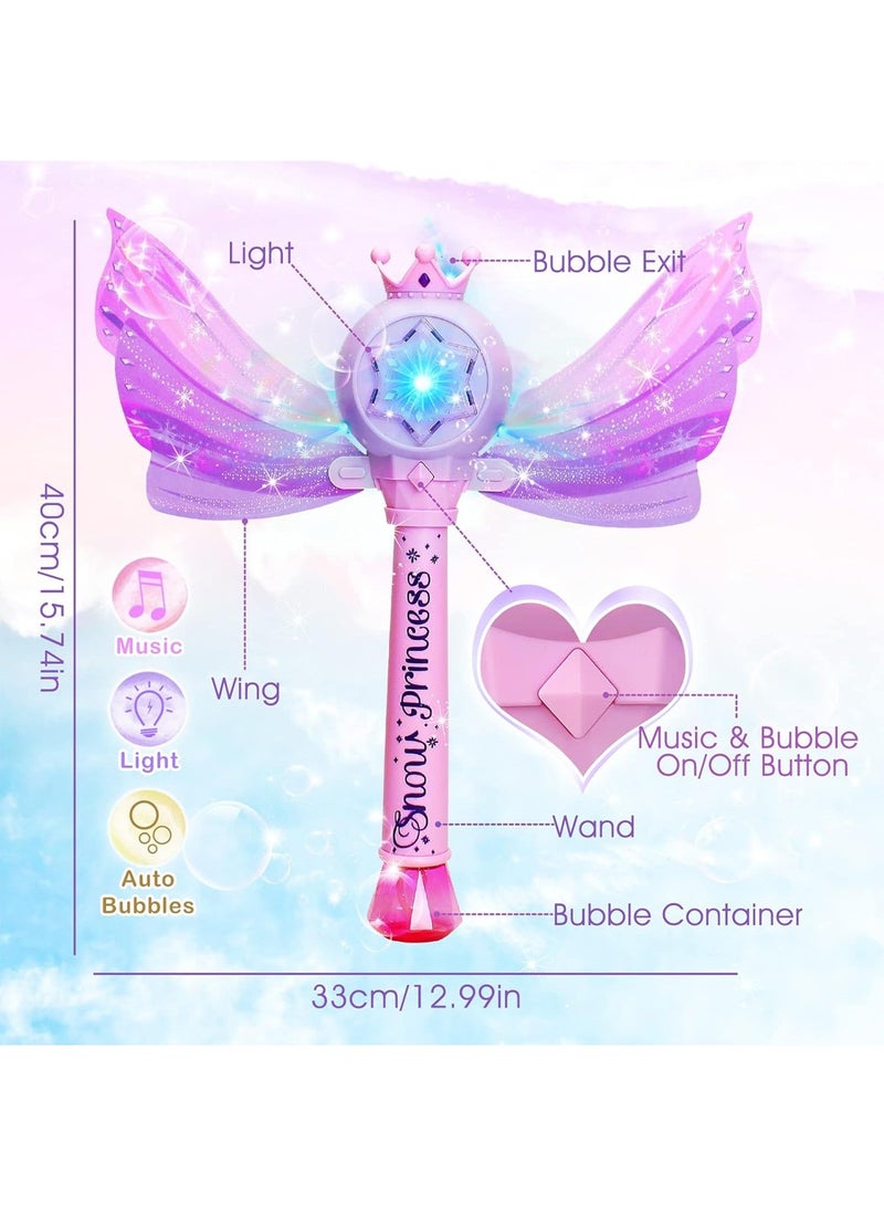 Bubble Machine For Toddlers Kids Bubble Wands With Detachable Wings 1000+ Bubbles Per Minute Light Up Bubble Maker Outdoor Toys With Music