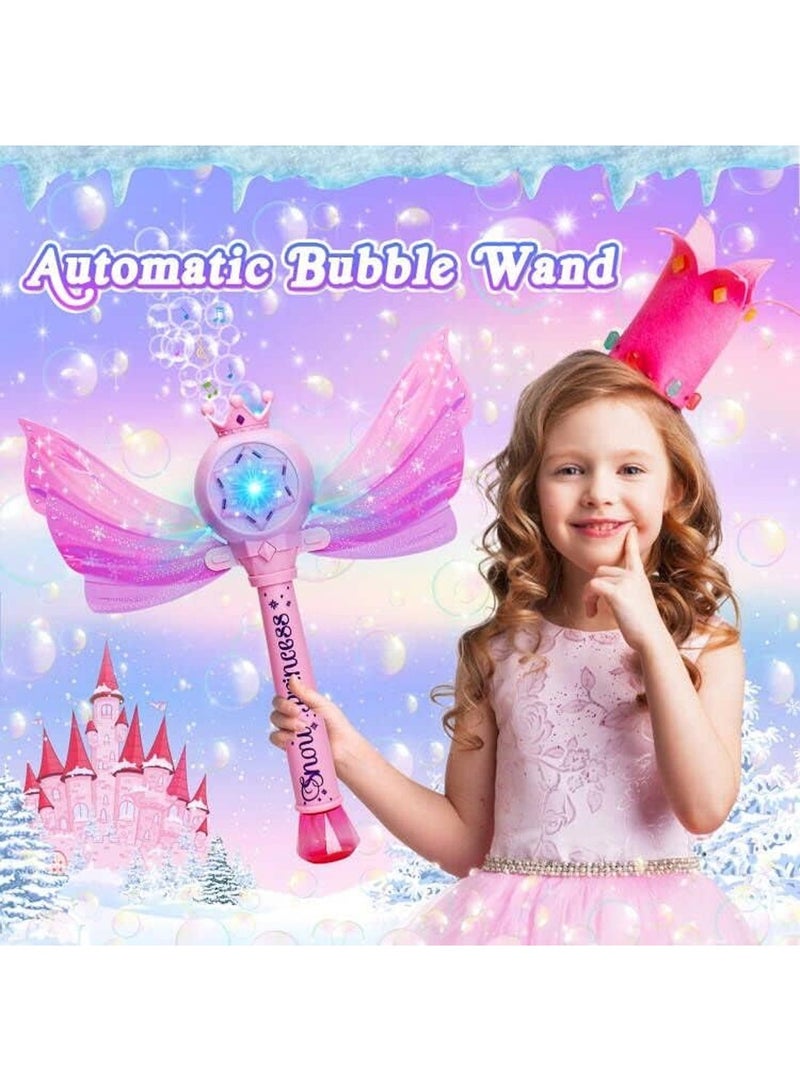 Bubble Machine For Toddlers Kids Bubble Wands With Detachable Wings 1000+ Bubbles Per Minute Light Up Bubble Maker Outdoor Toys With Music