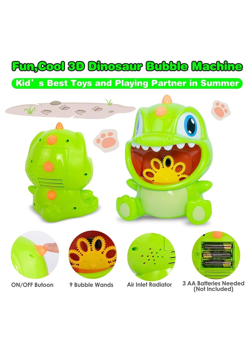 Bubble Machine Dinosaur Automatic Bubble Maker 1000+ Per Minute Bubble Blower for Kids Toddlers Boys and Girls Easy to Use for Outdoor Parties Wedding Birthday Baby Bath Toys