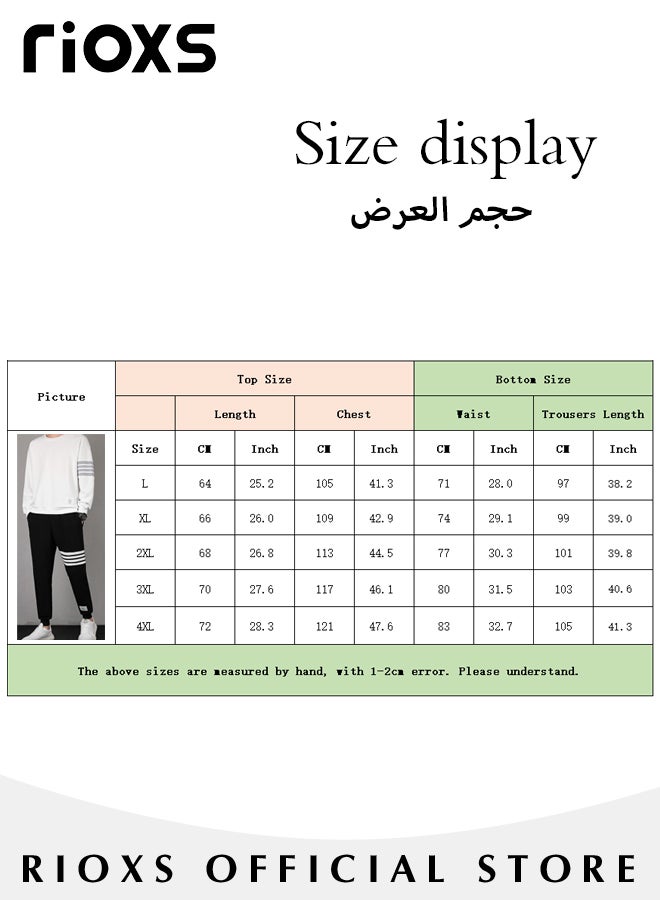Men's 2 Pieces Athletic Set-Crewneck Sweatshirt And Sweatpants With Pockets,Tracksuit Casual Workout Sportswear Set For Men,Long Sleeve Tops & Jogging Sweatpants