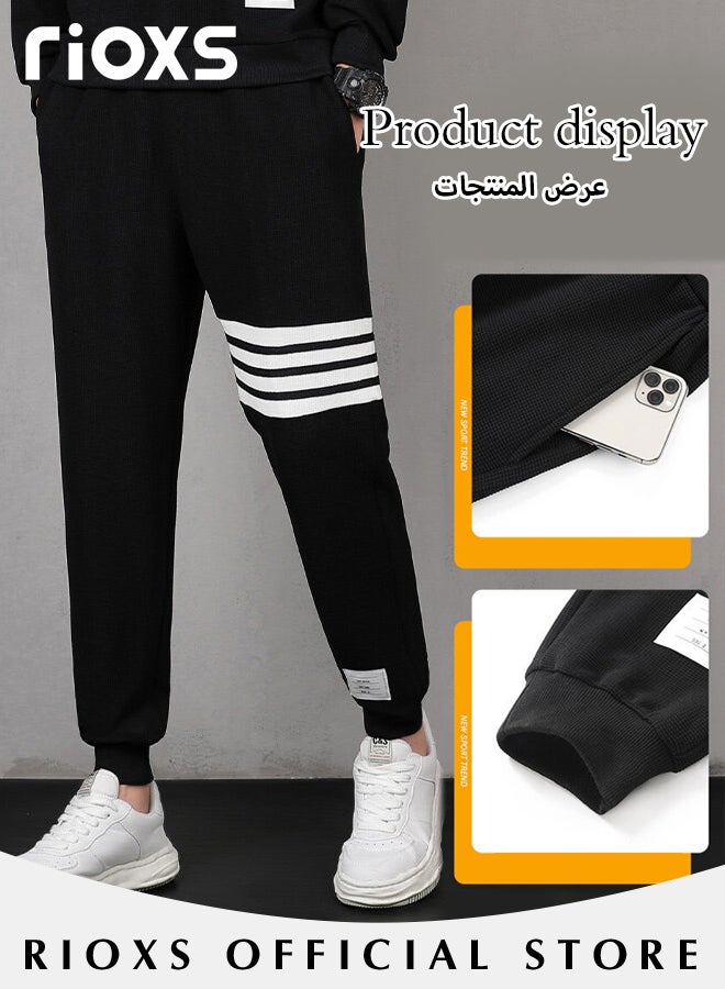 Men's 2 Pieces Athletic Set-Crewneck Sweatshirt And Sweatpants With Pockets,Tracksuit Casual Workout Sportswear Set For Men,Long Sleeve Tops & Jogging Sweatpants