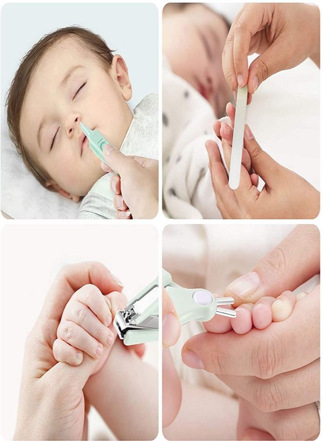 Baby Nail Kit 4 In 1 Baby Nail Care Set With Cute Case Baby Nail Clippers Scissors Nail File And Tweezers Baby Manicure Kit And Pedicure kit