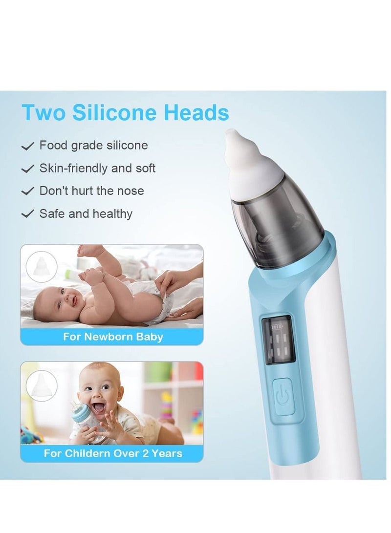 Baby Nasal Aspirator, Electric Nose Suction Rechargeable Baby Nose Cleaner, Toddlers Booger Mucus Sucker for Toddlers and Newborns, 6 Levels of Suction (blue)