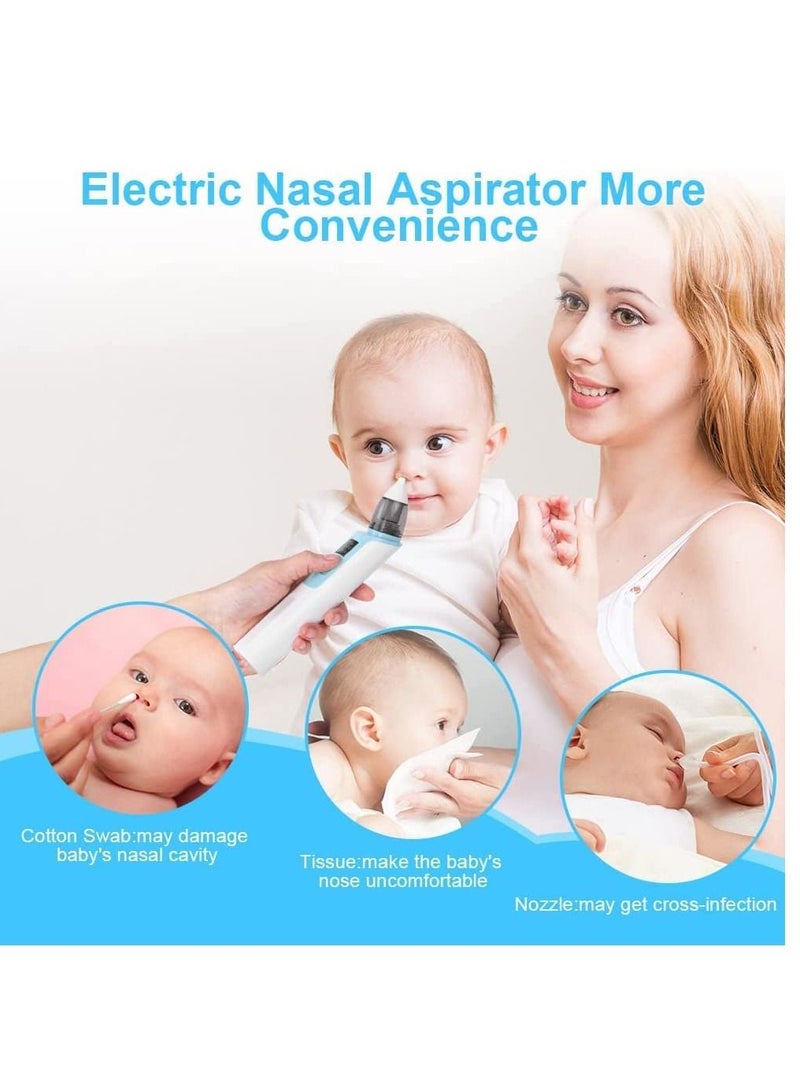 Baby Nasal Aspirator, Electric Nose Suction Rechargeable Baby Nose Cleaner, Toddlers Booger Mucus Sucker for Toddlers and Newborns, 6 Levels of Suction (blue)