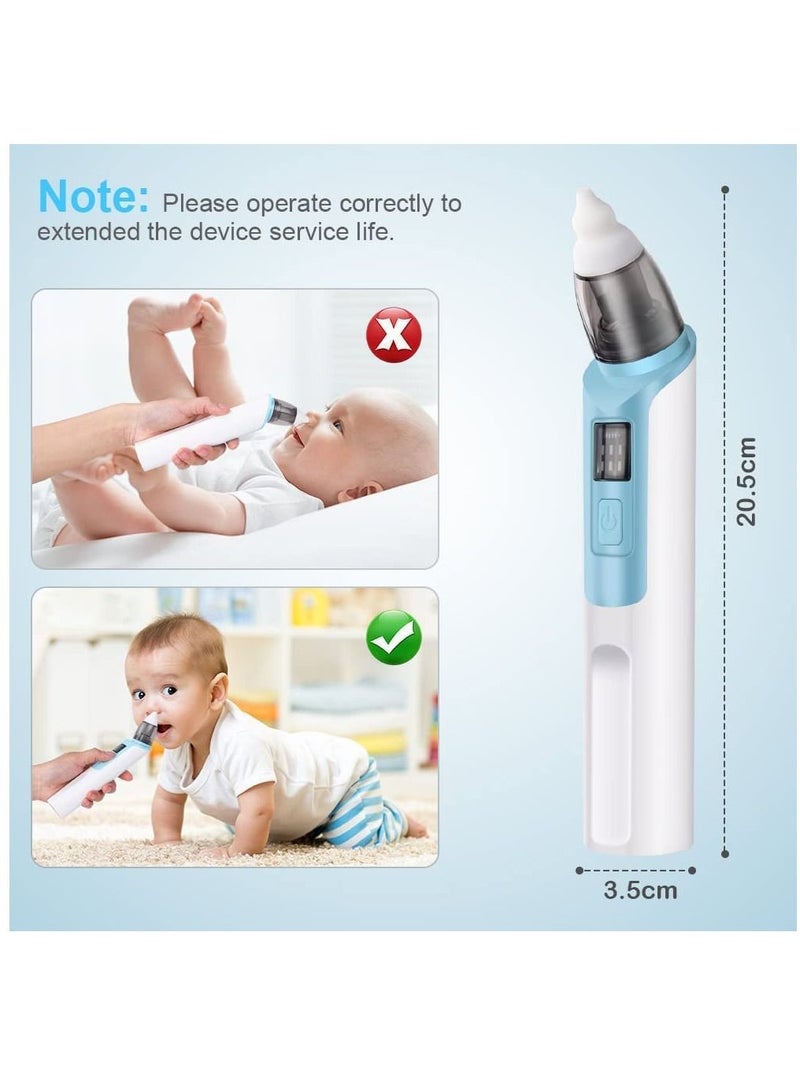 Baby Nasal Aspirator, Electric Nose Suction Rechargeable Baby Nose Cleaner, Toddlers Booger Mucus Sucker for Toddlers and Newborns, 6 Levels of Suction (blue)