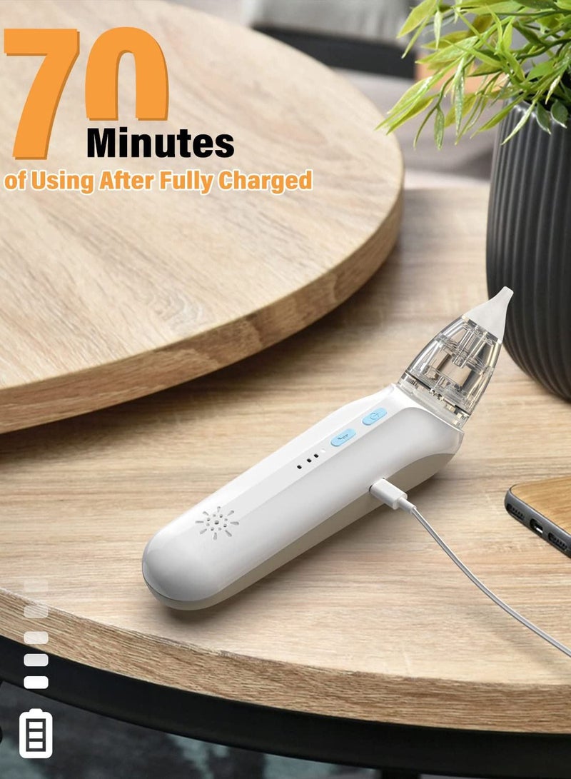 Electric Nasal Aspirator for Baby, Baby Nose Sucker, Cleaner with Soothing Lullaby Function, Rechargeable Music, Three-Speed Suction, Anti-Backflow